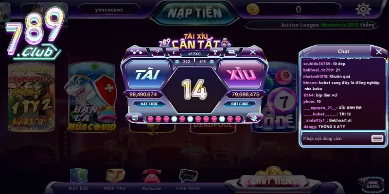 Thiết kế giao diện sảnh game tài xỉu 789CLUB trực quan Thiết kế giao diện sảnh game tài xỉu 789CLUB trực quan